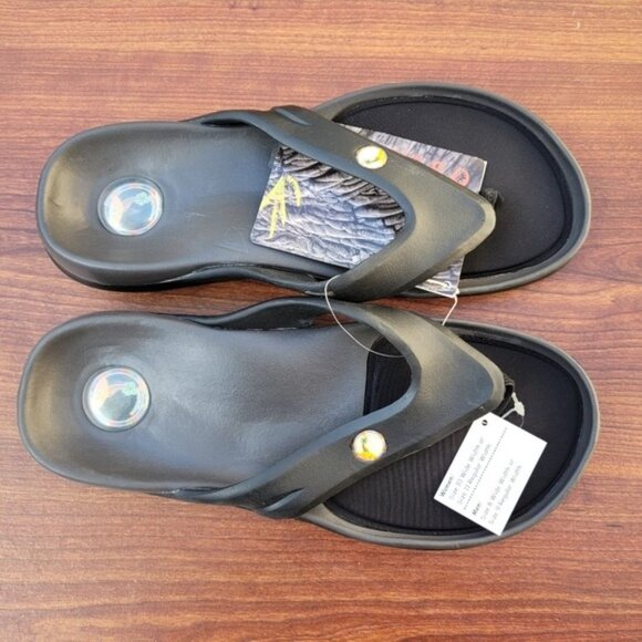 Hawaiian Jellys Ultra Comfort O'o Black Lava  Unisex Flip Flop Sandal Sz… - Picture 9 of 16